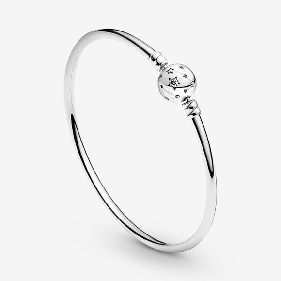 🩵 Pandora 🩵 Moments Stars & Galaxy Bangle Bracelet - Picture 3 of 6